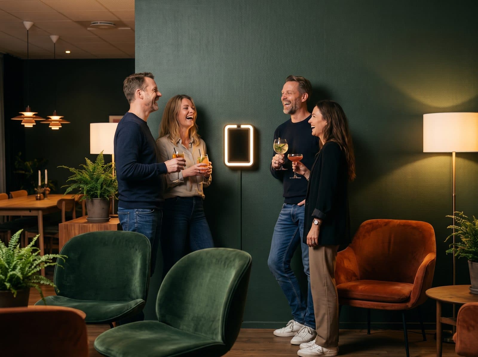 Selfi Boks på væggen i en hotelbar